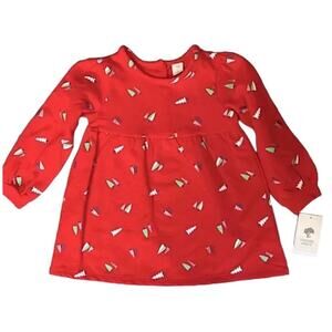 NWT Tucker + Tate Red Christmas Tree  Glitter Long Sleeve  Dress Size 18 M